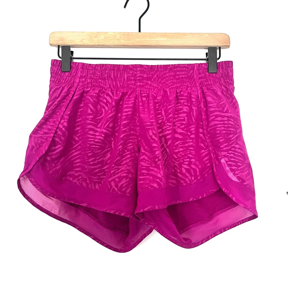 Athleta Women's Fuchsia mesh run racer shorts 4”